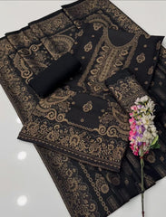 3 Pc Unstitched Wool jacquard