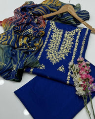 3 Pc Unstitched Handmade Gotta Lawn