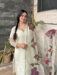 2 Pc Unstitched Handmade Organza Zaari Beads