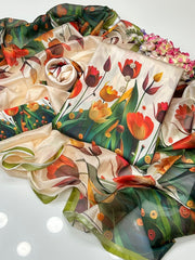 3 Pc Unstitched Shamoze silk Digital Prints