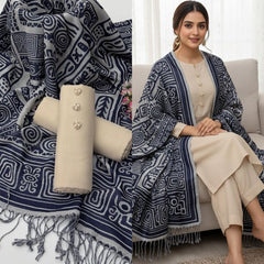 3 Pc Unstitched Dhanak Khaadi