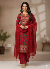 3 Pc Unstitched Pure Marina All Over Digital Print