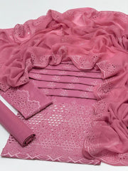 3 Pc Unstitched Boring Chickenkari Lawn