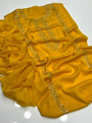 2 Pc Unstitched Handmade Mukesh work