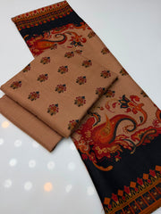 3 Pc Unstitched Kalamkari Pashmina Wool(KSB271)
