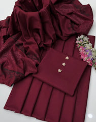 3 Pc Unstitched Dhanak Allover Jacquard