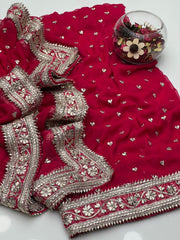 2 Pc Unstitched Bamber pure Chiffon Gotta(KSB0214)