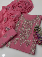 3 Pc Unstitched Lawn Handmade Gotta Work