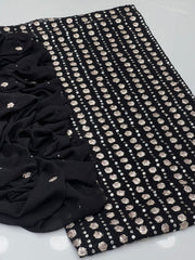 2 Pc Unstitched Handmade Gotta mukesh chiffon