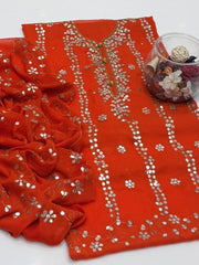 2 Pc Unstitched Press Gotta Chiffon jaal