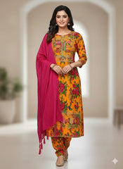 3 Pc Unstitched Pure Marina All Over Digital Print