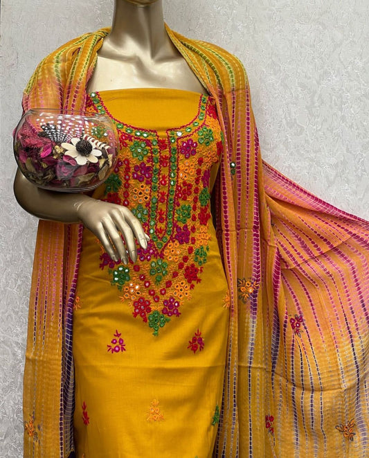 3 Pc Unstitched Handmade Balochi Lawn