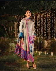 3 Pc Unstitched Shamoze Silk Neck Fancy