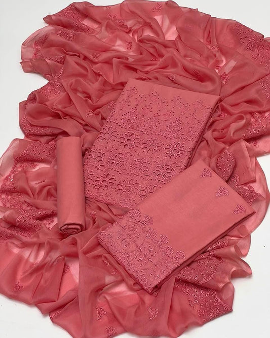 3 Pc Unstitched Lawn Chickenkari