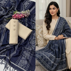 3 Pc Unstitched Dhanak Khaadi