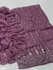 2 Pc Unstitched Mukesh Work Chiffon