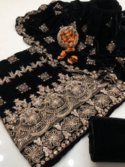 3 Pc Unstithed Velvet Collection