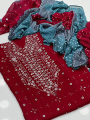 2 Pc Unstitched Mukesh Chiffon