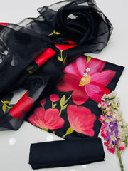 3 Pc Unstitched Handmade Shamoz Silk