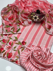 3 pc unstitched Shamoz silk Digital print