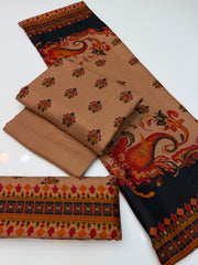3 Pc Unstitched Kalamkari Pashmina Wool(KSB271)