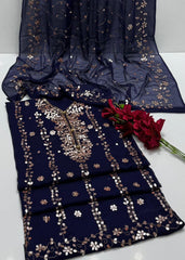 2 Pc Unstitched Press Gotta Chiffon jaal