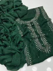 2 Pc Unstitched Handmade Mukesh work