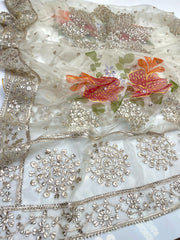 Handmade Gotta Paint Organza Dupatta