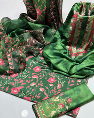 3 pc unstitched Shamoz silk digital print