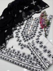 3 Pc Unstitched Lawn handmade style