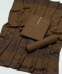 3 Pc Unstitched Jacquard Pashmina