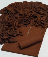 3 Pc Unstitched Jacquard Pashmina