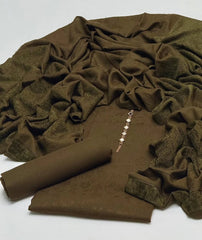 3 Pc Unstitched Jacquard Pashmina