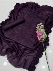 3 Pc Unstitched Viscose Silk Chicken