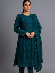 3 Pc Unstitched Viscose Silk Chicken