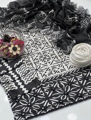 3 Pc Unstitched Shamoze Silk Mirror Digital Prints