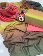 3 PC UNSTITCHED SWISS FABRIC ALL OVER TYE N DYE 3PCS DRESS KB22210