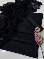 3 Pc Unstitched Chikankari Lawn