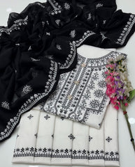 3 Pc Unstitched Cross-Stitcjed Lawn