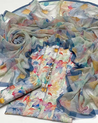 3 Pc Unstitched Digital Print Swiss Lawn