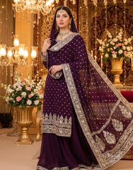 2 Pc Unstitched Bamber pure Chiffon Gotta(KSB0214)