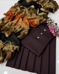 3 Pc Unstitched Dhanak Marina 3D pashmina