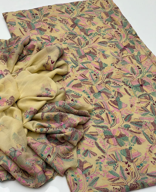 2 pc unstitched handmade kacha tanka Soft crinkle Chiffon