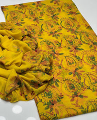 2 pc unstitched handmade kacha tanka Soft crinkle Chiffon