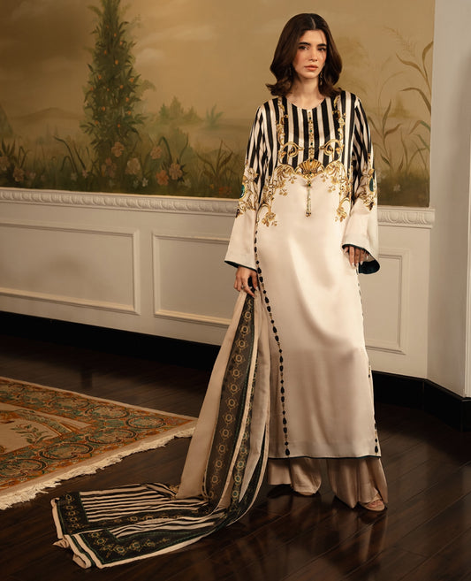 3 Pc Unstitched Shamoz Silk Digital Print Emb