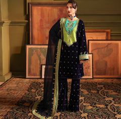 3 pc unstitched embroidered velvet collection