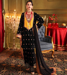 3 pc unstitched embroidered velvet collection