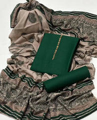 3 pc unstitched dhanak marina 3D pashmina