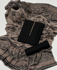 3 pc unstitched dhanak marina 3D pashmina