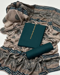 3 pc unstitched dhanak marina 3D pashmina